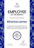 User-friendly and efficient employee of the month certificate template portrait