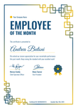 Simple and modern employee of the month certificate template portrait