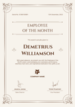 Formal and elegant employee of the month certificate template portrait