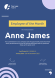 Modern and sleek employee of the month certificate template portrait