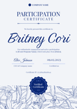 Modern and artsy certificate of participation template portrait