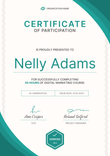Universal and simple certificate of participation template portrait
