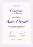 Elegant and professional participation certificate template portrait