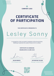 Clean and modern participation certificate template portrait