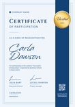 Classy and formal participation certificate template portrait