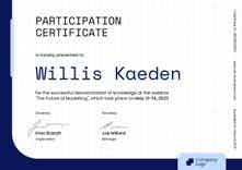 Modern and polished certificate of participation template landscape