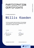 Modern and polished certificate of participation template portrait