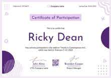 Fresh and modern certificate of participation template landscape