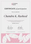 Stylish and modern certificate of participation template portrait