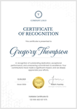 navy blue simple certificate of recognition portrait 12339