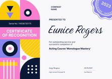 Modern and dynamic certificate of recognition template landscape