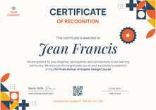 Contemporary and chic recognition certificate template landscape