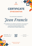 Contemporary and chic recognition certificate template portrait