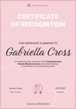 Clean and simple certificate of recognition template portrait