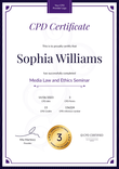 Dynamic and professional CPD certificate template portrait