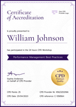 Professional and pristine CPD certificate template portrait