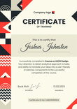 Modern and unique certificate of training template portrait