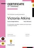  Creative and modern certificate of training template portrait
