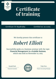 Formal and academic certificate of training template portrait