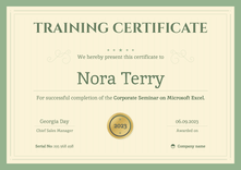 Formal and remarkable certificate of training template landscape