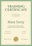 Formal and remarkable certificate of training template portrait