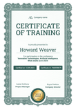 Professional and decorative training certificate template portrait