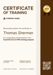Neat and professional training certificate template portrait