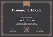 Professional and dark certificate of training template landscape