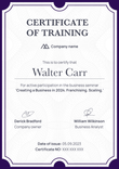 Professional and clean training certificate template portrait
