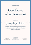 Simple and minimalistic certificate of achievement portrait