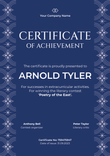 Simple and elegant certificate of achievement portrait