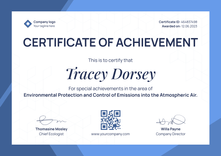 Universal and simple certificate of achievement landscape