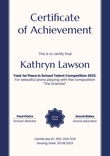 Simple and plain achievement certificate portrait
