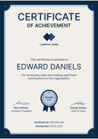 Professional and modern certificate of achievement portrait