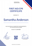 Appealing and professional First-Aid and CPR certificate template portrait