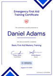 Professional and Geometric First-Aid and CPR Certificate Template portrait