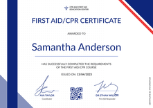 Appealing and professional First-Aid and CPR certificate template landscape