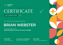 Modern and expressive certificate of completion template landscape