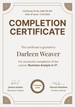 Classic and simple free certificate completion template portrait