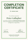 Simple and editable completion certificate template portrait