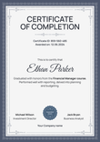 Traditional and formal completion certificate template portrait