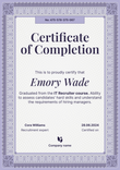 Rich and formal training completion certificate template portrait