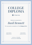 Traditional and formal college diploma template portrait