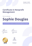 Subtle and professional nonprofit management certificate template portrait
