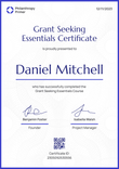 Decorated and professional blue non-profit certificate template portrait