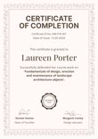 Ornamental and formal diploma template portrait