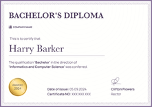 Simple and formal bachelor’s diploma template landscape
