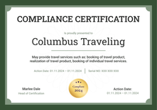 Contemporary and professional compliance certificate template landscape