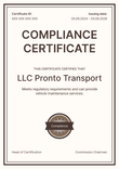 Bold and professional compliance certificate template portrait