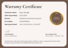 Simple and organized warranty certificate template landscape